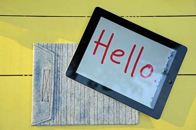 Custodia per tablet di feltro