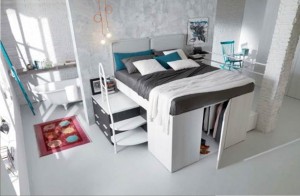 Letto matrimoniale a soppalco con cabina armadio Fabbrica Camerette