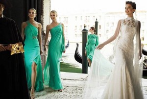 Sposa e damigelle con abiti Pronovias