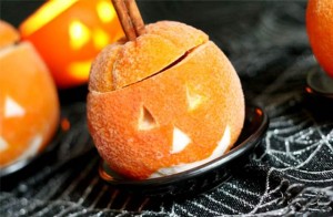 Arance Jack O'Lantern con il sorbetto