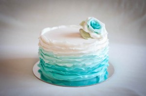 Torta nuziale ad un piano tipo Ruffle cake
