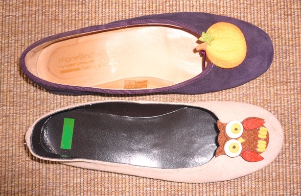 Ballerine donna fai da te dal tocco autunnale