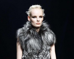 Collo di pelliccia grigia Cavalli