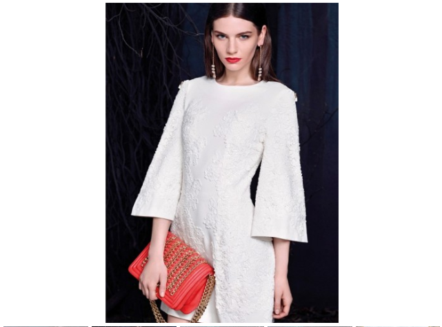 Vestito bianco ricamato da cerimonia Elisabetta Franchi