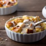 Bread Pudding with Walnuts and Sauce