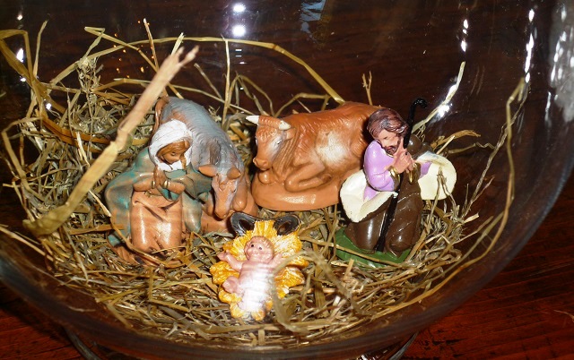 presepe nel bicchiere o bottiglia fai da te