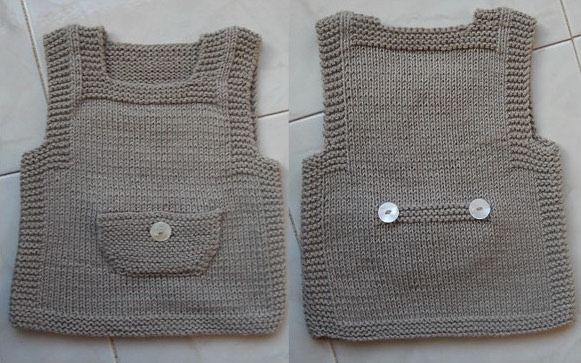 Gilet tutina ai ferri per neonato, Progetto di Barbara Ajroldi