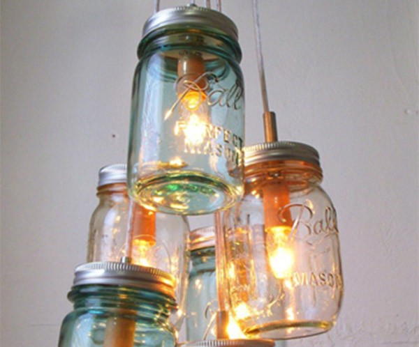 luci da giardino con barattoli di vetro