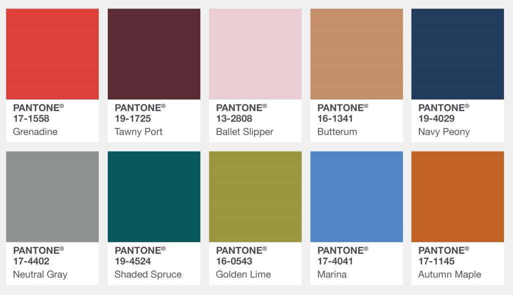 Pantone colori autunno inverno 2017 2018