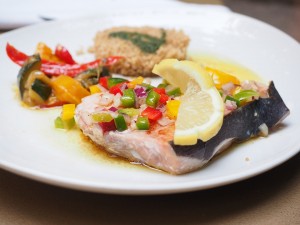 Pesce spada alla paprica con verdure