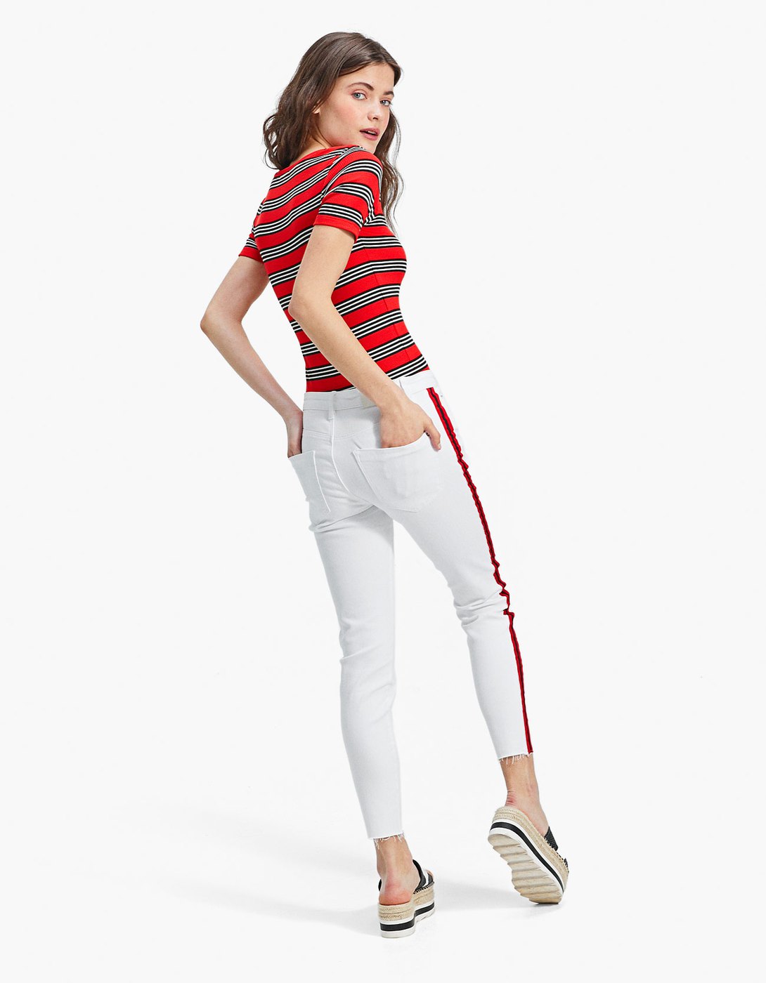 Jeans con banda laterale-Stradivarius-2