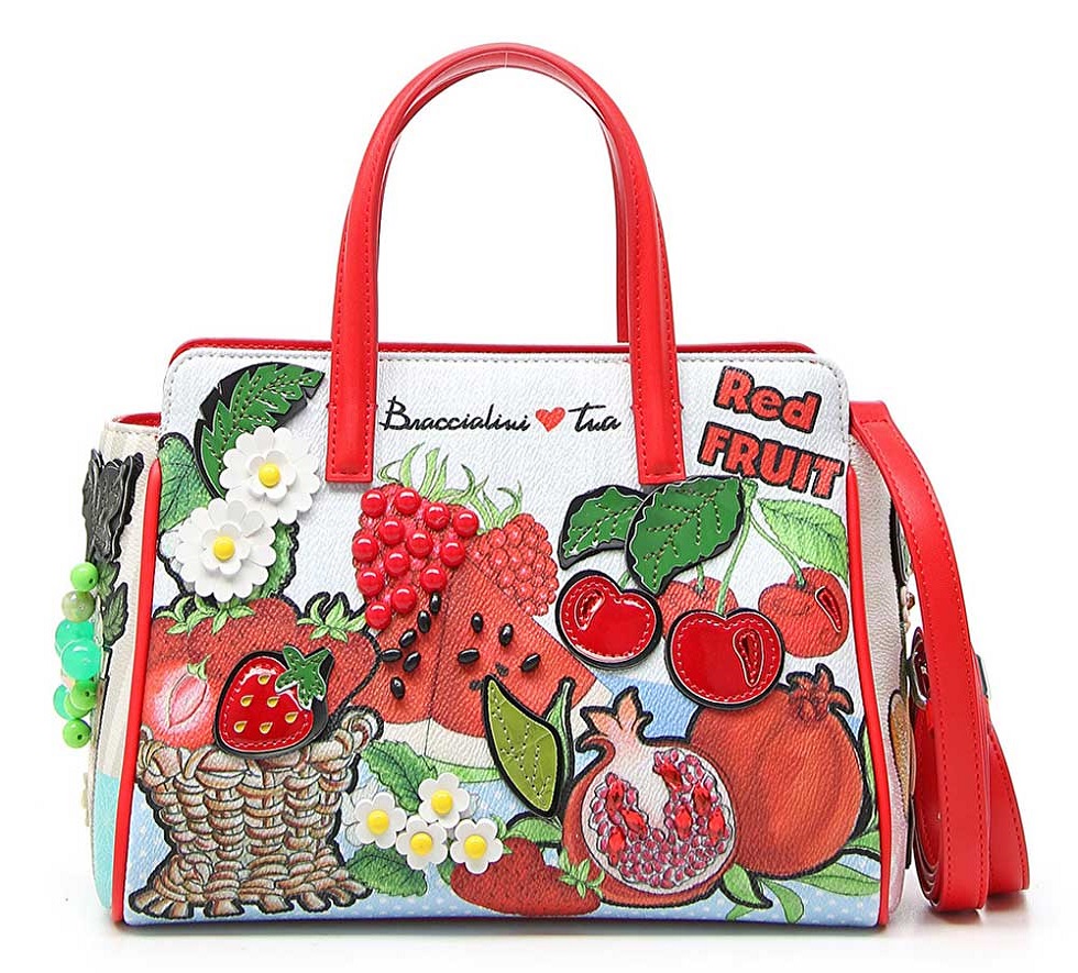 Borsa a mano Braccialini con frutti rossi
