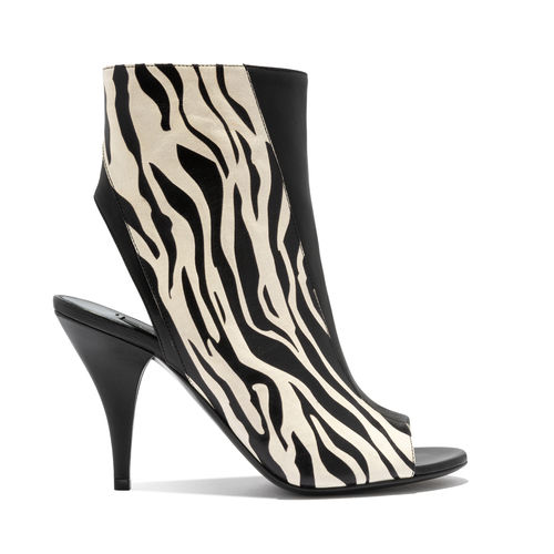 Stivaletto aperto davanti e di dietro zebrato PE 2019