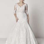 Abito da sposa con scollatura a V taglie comode - Pronovias Vintage