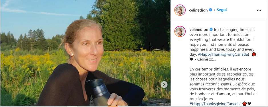 Céline Dion senza trucco si converte anche lei al trend della bellezza raggiungibile