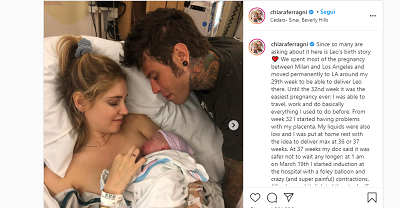 Chiara Ferragni racconta la nascita di Leone online