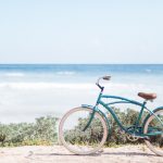Vintage bicycle in front of the caribbean sea