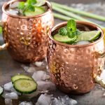 Moscow,Mule,Cocktail,With,Lime,,Mint,And,Cucumber
