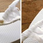 Incollate le perle prima di fissarle a mano con ago e filo.