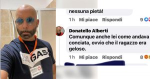 Donatello Alberti e il suo commento su Facebook.