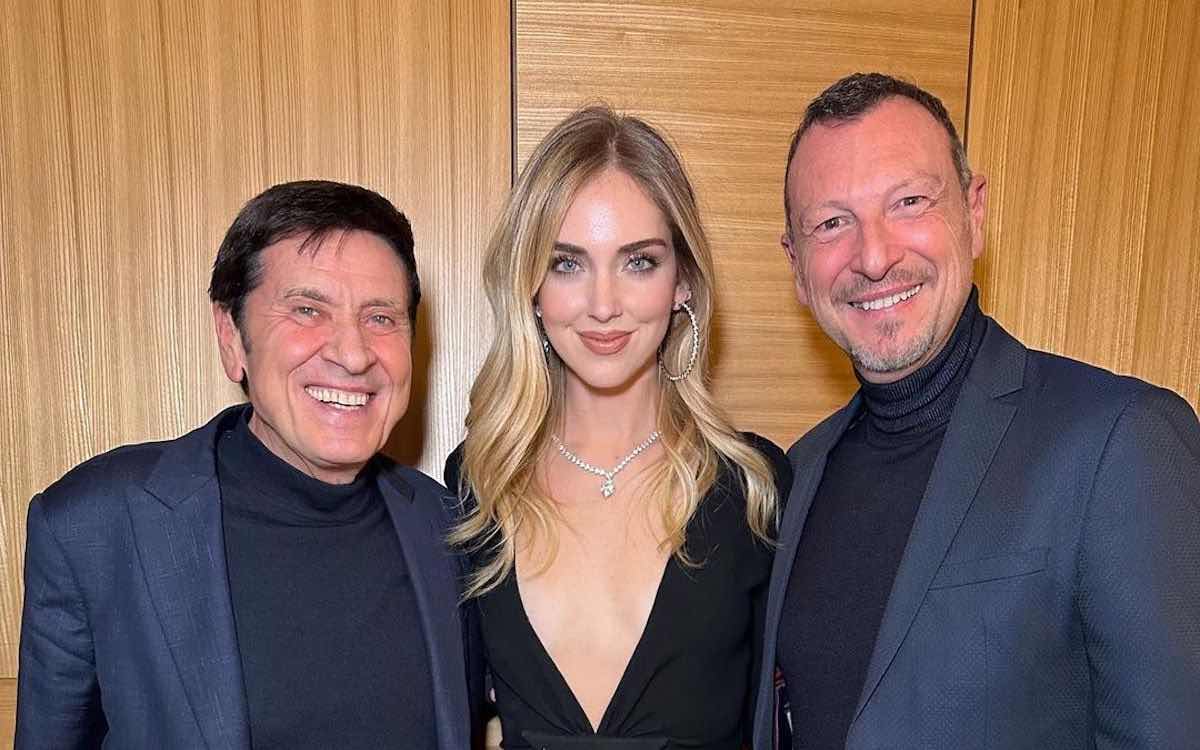 Gianni Morandi, Chiara Ferragni e Amadeus.