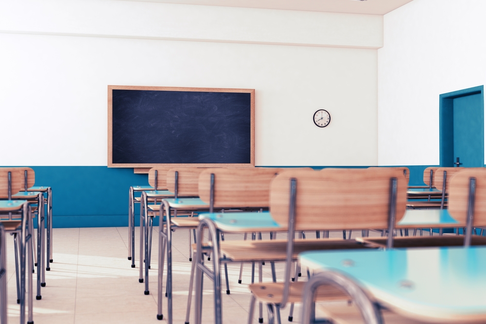 Classe di scuola vuota.