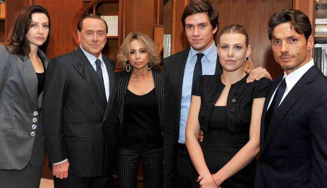 Silvio Berlusconi e i figli.