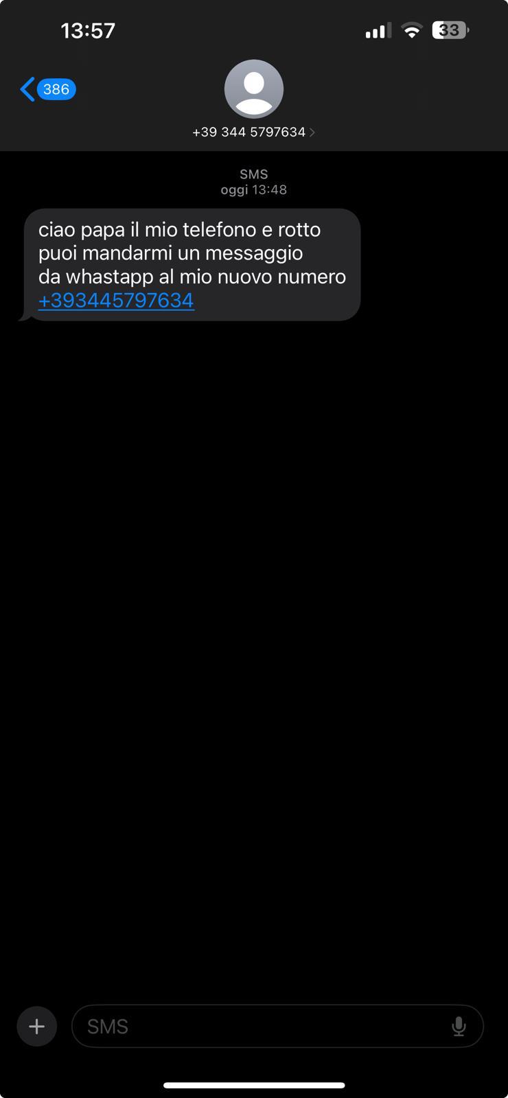 La truffa Ciao papà, ho rotto il telefono