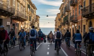 Ciclisti in strada