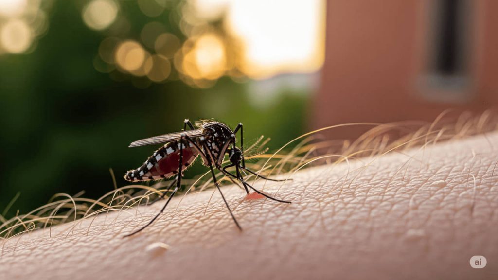 Zanzara tigre su pelle umana in Italia
