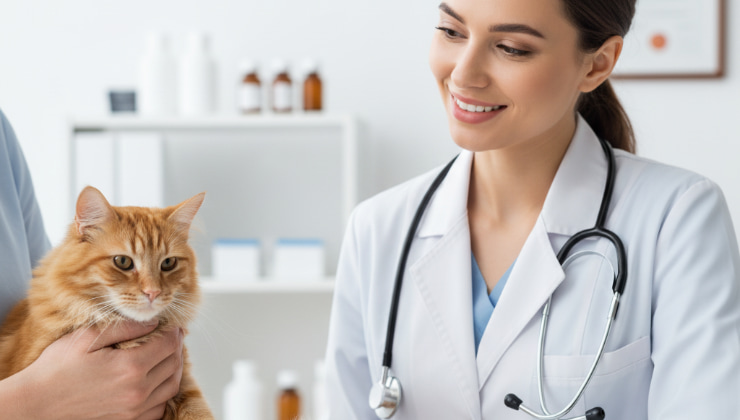 Gatto in un laboratorio scientifico.