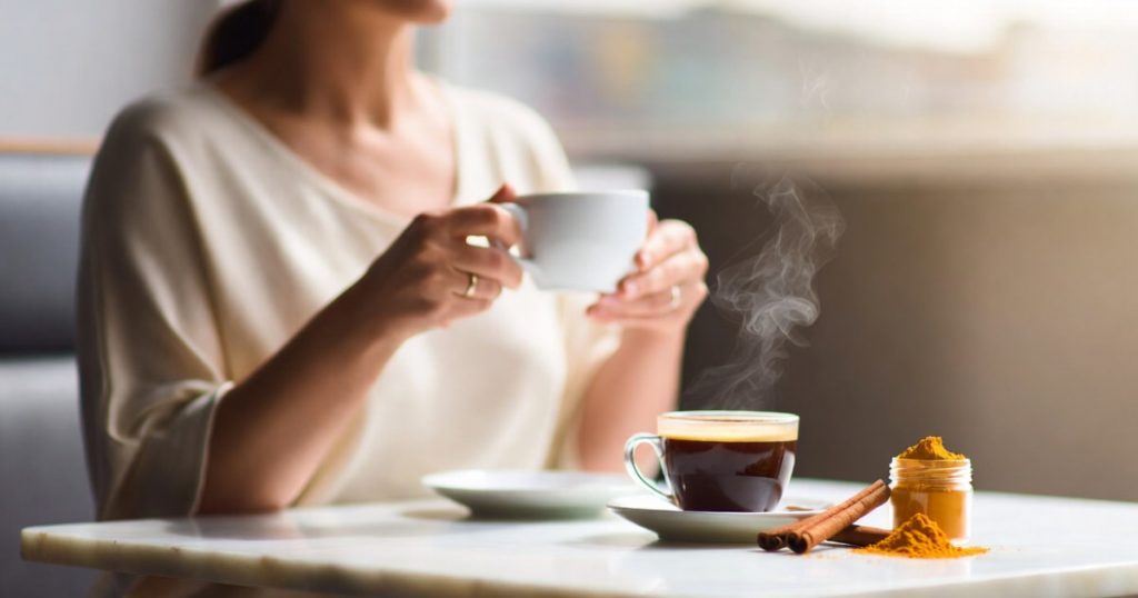 Caffè e curcuma e cannella