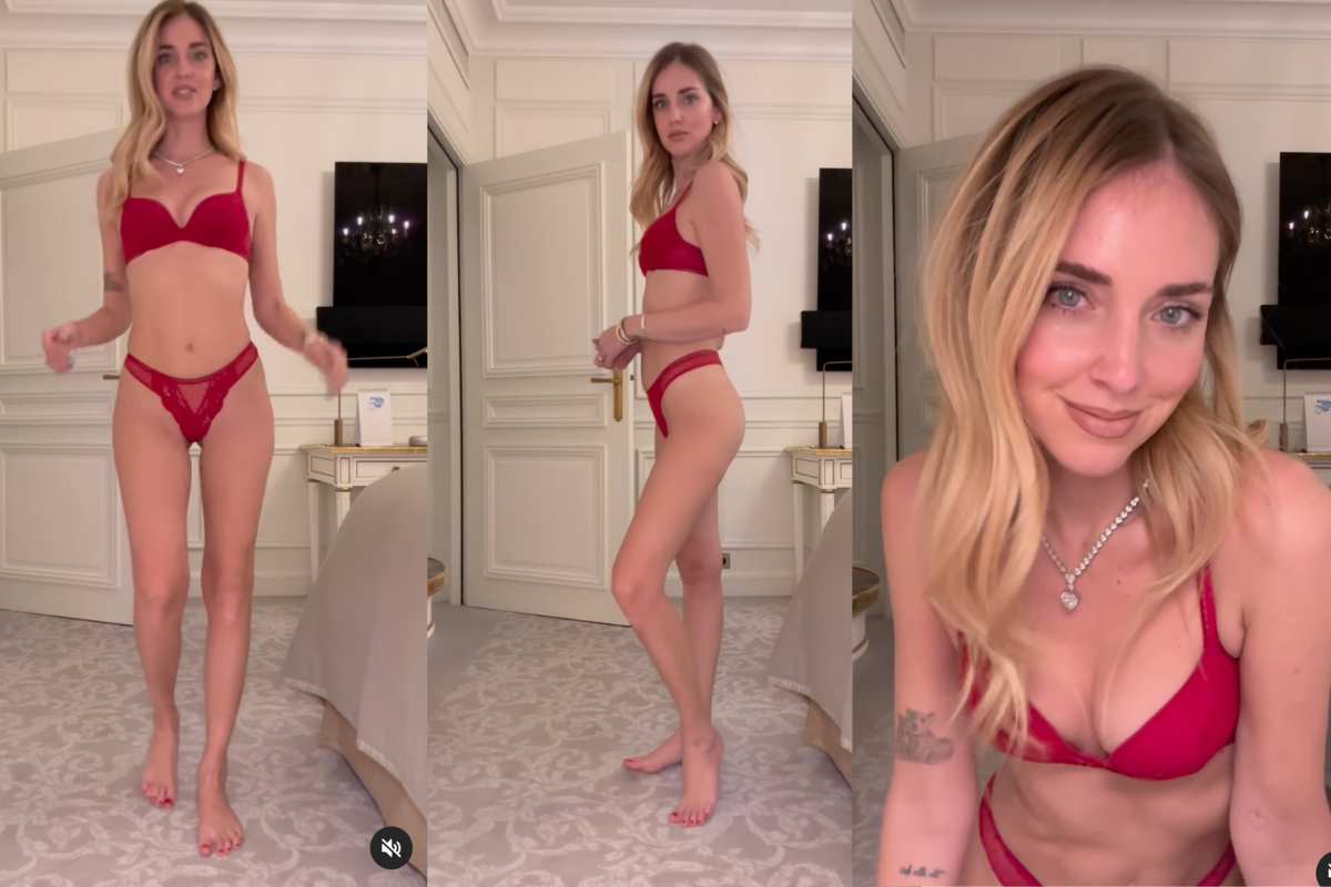 Chiara Ferragni in intimo rosso