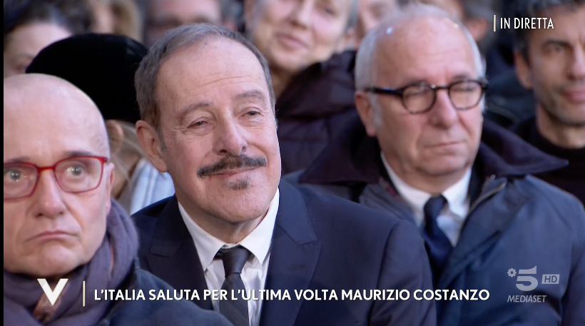 Massimo Lopez ai funerali di Maurizio Costanzo.