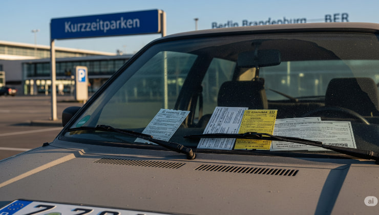 Auto parcheggiata all'aeroporto.