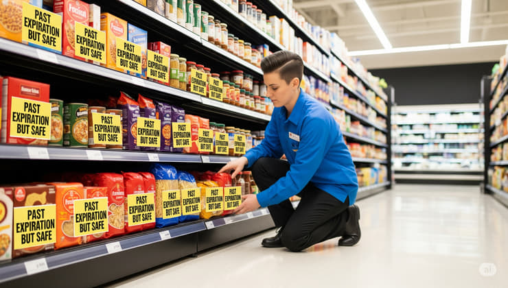 Dipendente di supermercato organizza prodotti oltre la data di scadenza ma sicuri